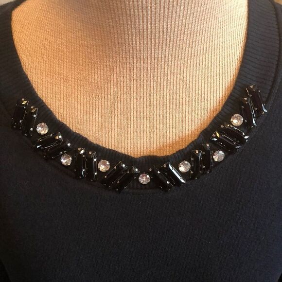 Banana Republic embellished navy sweatshirt sz M - Picture 2 of 5